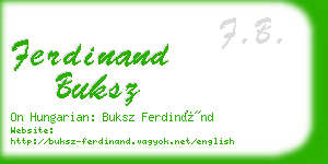 ferdinand buksz business card